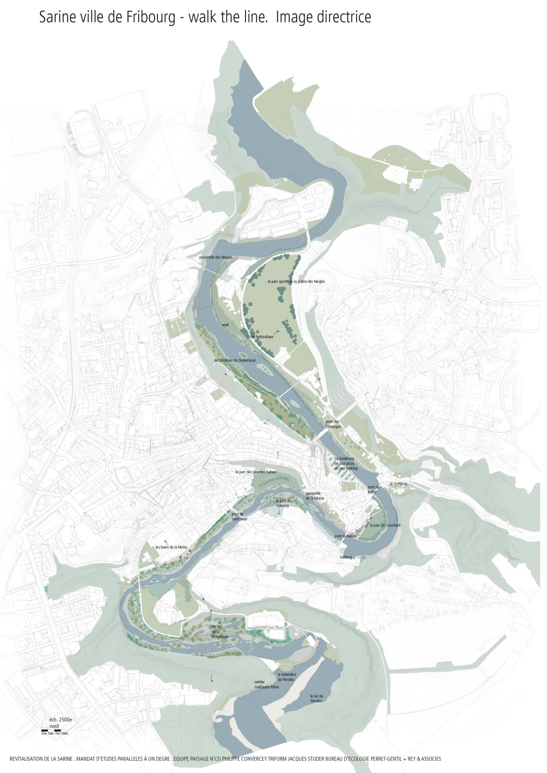 paysage-urbanisme-territoire-concours-mep-walk-the-line-revitalisation-renaturation-riviere-sarine-fribourg-image-directrice-aménagement-crue-berge-rive-plantation-végétation-écologie-biodiversité-durabilité-masterplan-plan